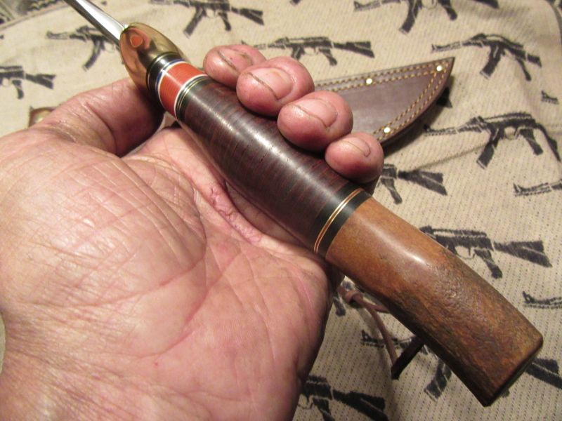 J.Behring Treeman Handmade Skull Fighter Crotch stag horsehide 8 1/2" blade