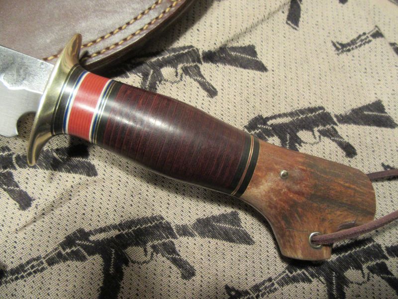 J.Behring Treeman Handmade Skull Fighter Crotch stag horsehide 8 1/2" blade