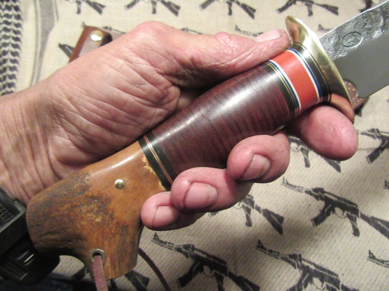 J.Behring Treeman Handmade Skull Fighter Crotch stag horsehide 8 1/2" blade