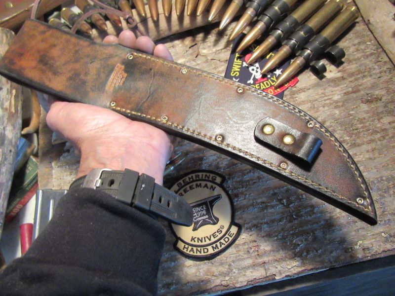 J. Behring  Handmade USMC Skull Fighter Marine Corp Logo Sheath