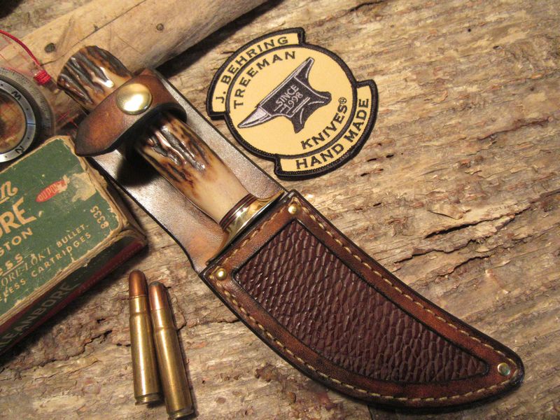 Treeman Michigan Hunter Beavertail sheath  STAG STAG!!
