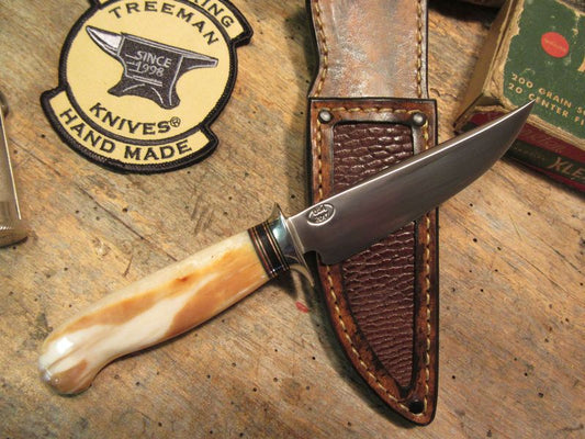 TREEMAN Trout and Deer Sticker  Walrus Ivory handle!
