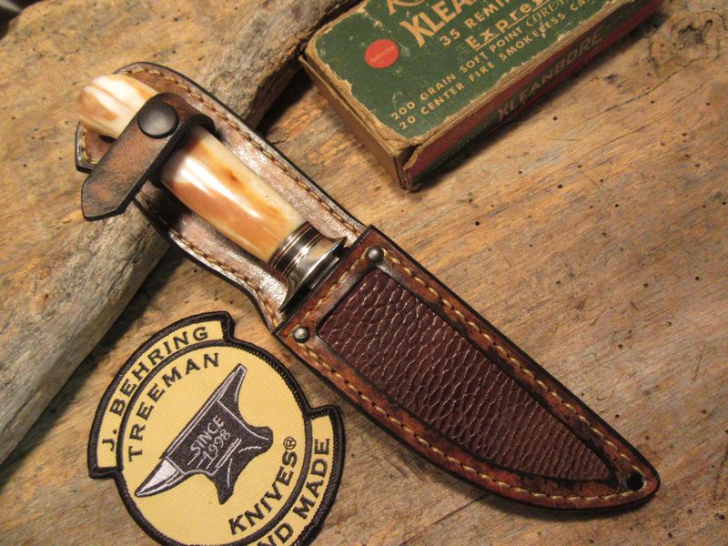 TREEMAN Trout and Deer Sticker Walrus Ivory handle!