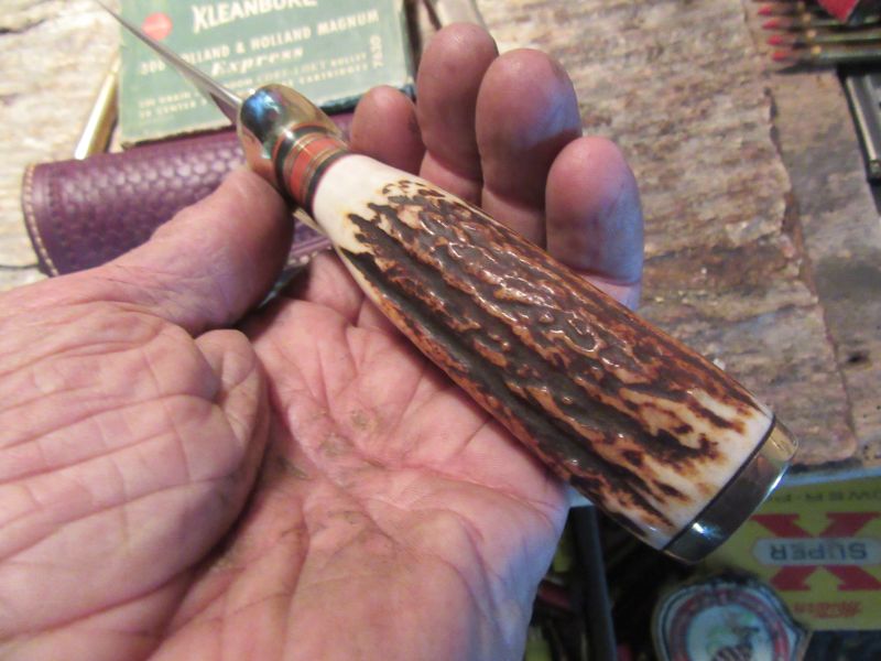 J. Behring Handmade Big Bay Hunter 5" Blade Sambar Stag