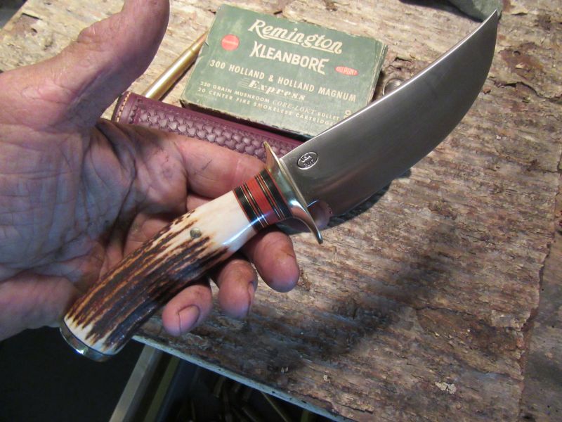 J. Behring Handmade Big Bay Hunter 5" Blade Sambar Stag