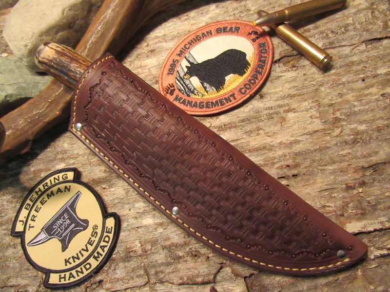 Treeman Alaskan Hammermark Sambar Stag Finger Groove Handle