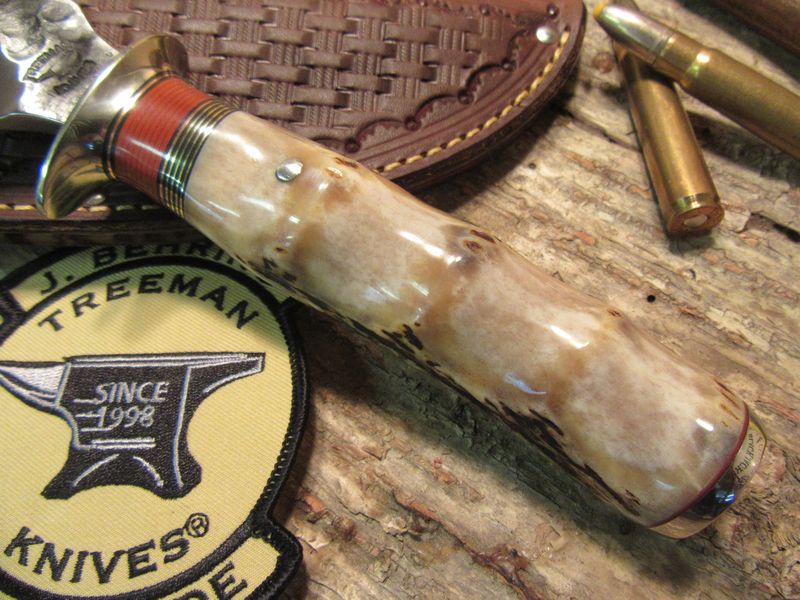 Treeman Alaskan Hammermark Sambar Stag Finger Groove Handle