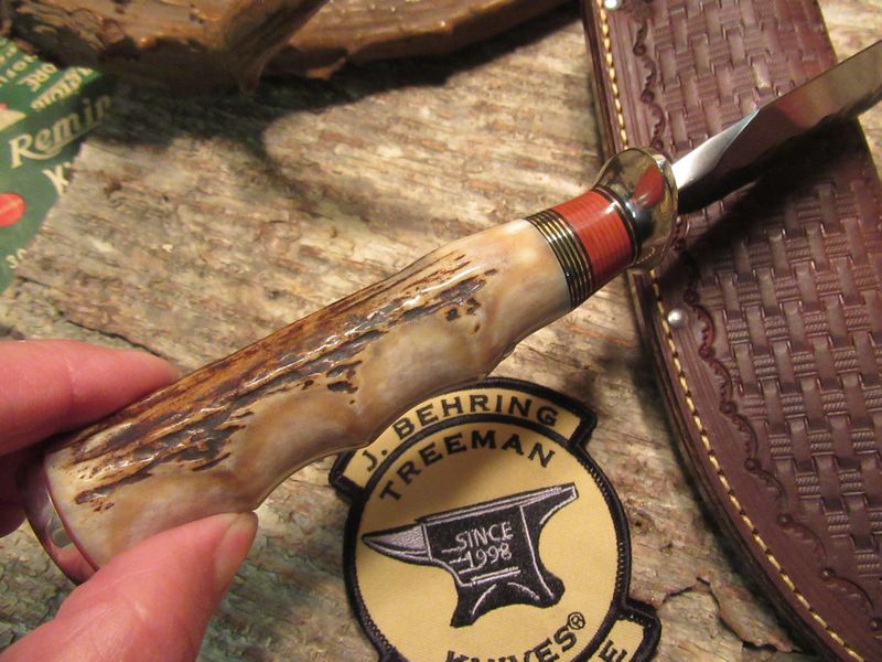 Treeman Alaskan Hammermark Sambar Stag Finger Groove Handle