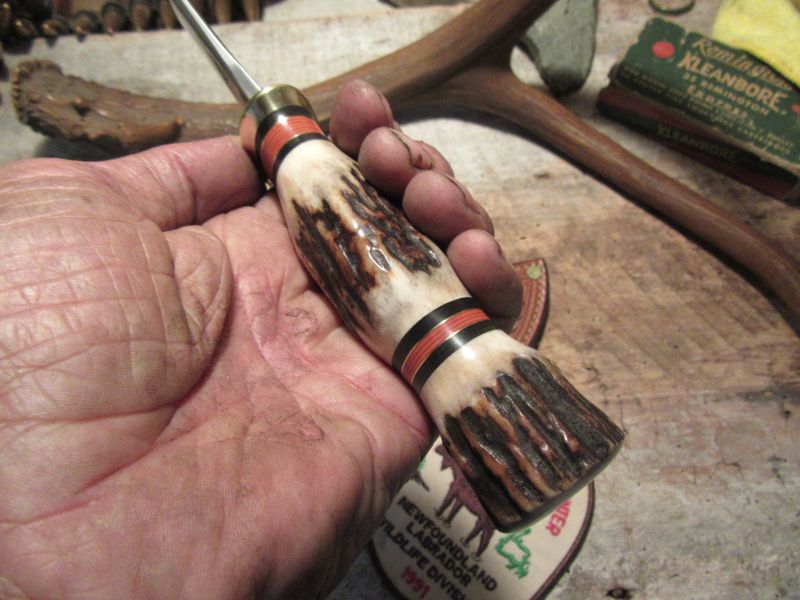 WoodCraft Stag Stag J.Behring Handmade 6" High Handle Brass hardware
