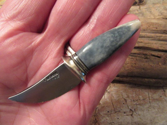 Miniature Blue Walrus Ivory TIP Knife!!