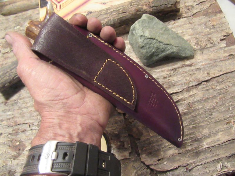 J. Behring Handmade Trout & Deer Drop Tine Horsehide Brass guard