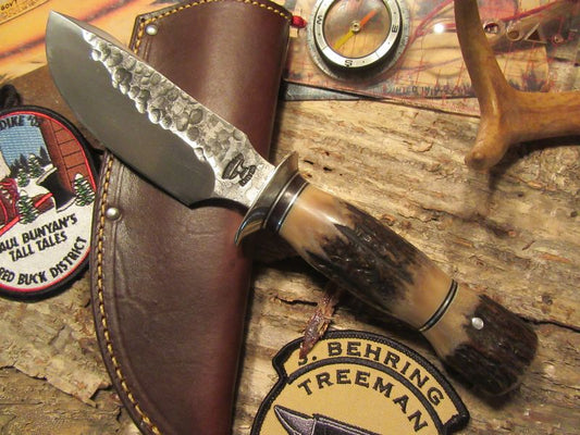 Treeman Alaskan Semi-Skinner Spear Point Hammermark STAG