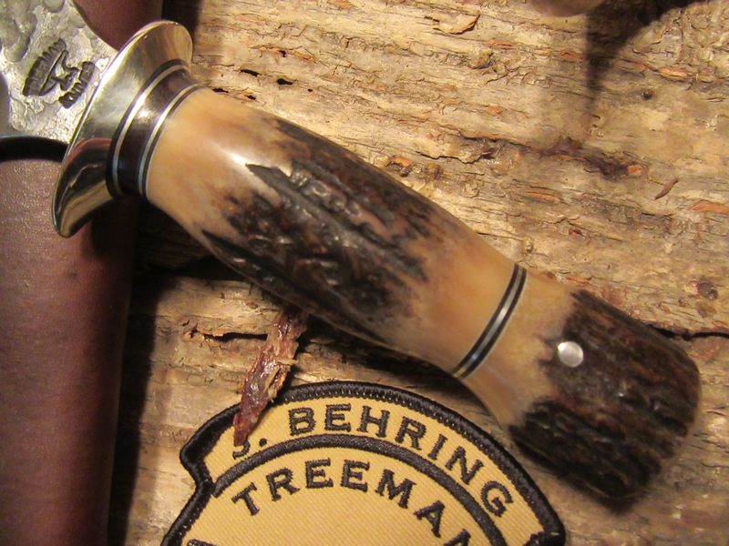 Treeman Alaskan Semi-Skinner Spear Point Hammermark STAG