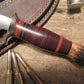 ** J. Behring Handmade Hunter 5 1/4" Blade Horsehide Stag Handle