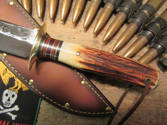 J. Behring Anvil stamp Double Skull Fighter 8 1/2" hammer mark Blade