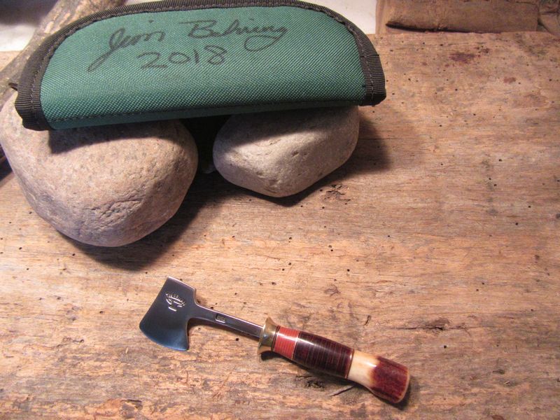 Treeman MINI AX leather stag 5 1/4" OAL