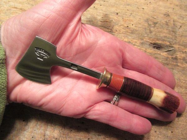 Treeman MINI AX leather stag 5 1/4" OAL