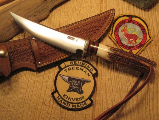 J. Behring Handmade 6" Sticker NS Guard Premium Sambar Stag