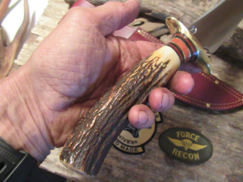 J. Behring Camp Fighter 7 1/2" Blade X-Long AAA Stag handle