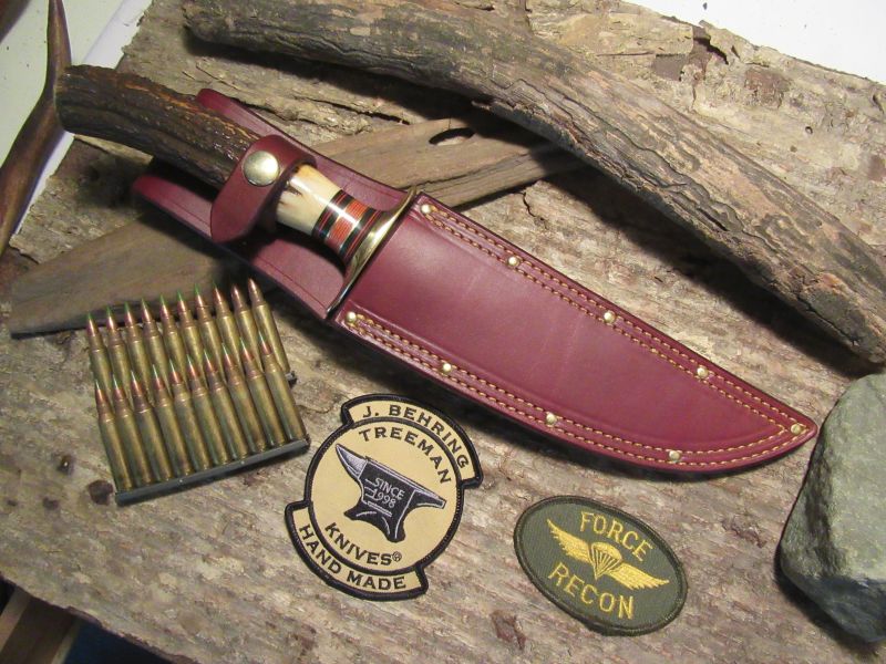 J. Behring Camp Fighter 7 1/2" Blade X-Long AAA Stag handle