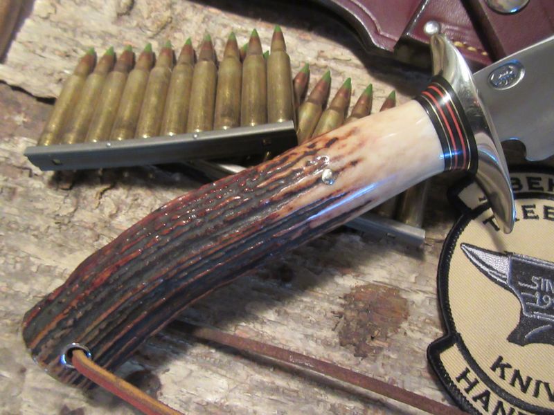 J.Behring Handmade8 1/2" Skull Fighter RED STAG !