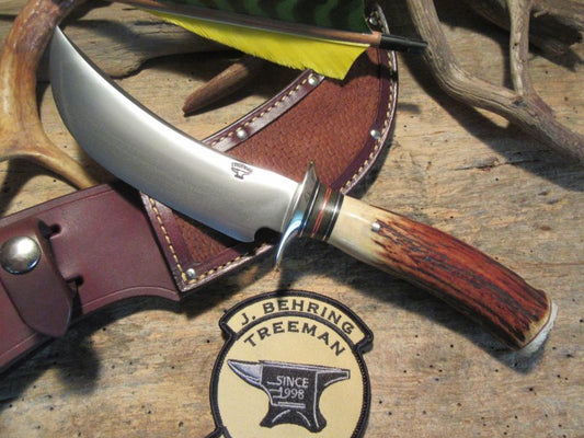 Super Skinner RED Sambar stag Musk Ox beavertail sheath