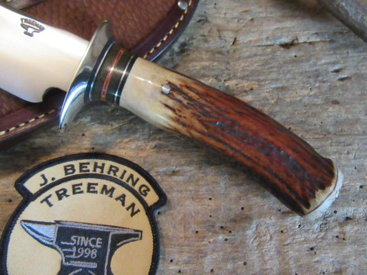 Super Skinner RED Sambar stag Musk Ox beavertail sheath