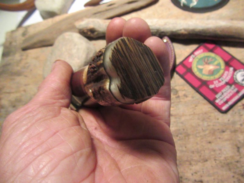 Michigan Hunter 4 1/4" HD Blade Horsehide Stag Musk Ox