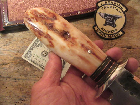 Treeman hammermark Copper back Bowie Artifact Walrus Ivory Fire Bowl Sled runner handle