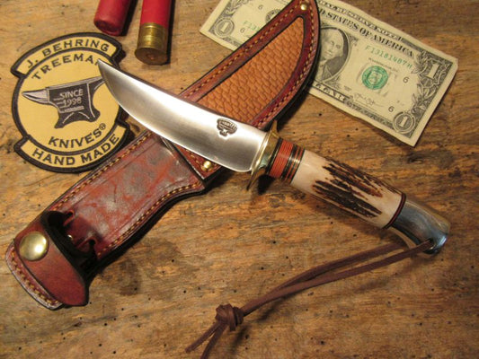 Treeman Deer & Trout Stag Aluminum 4 1/2" Blade Beaver Tail Sheath