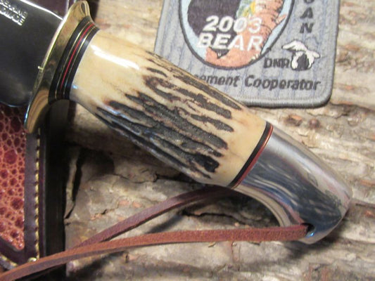 J.Behring 4 1/2" Iron Mountain MI Hunter Frog skin sheath