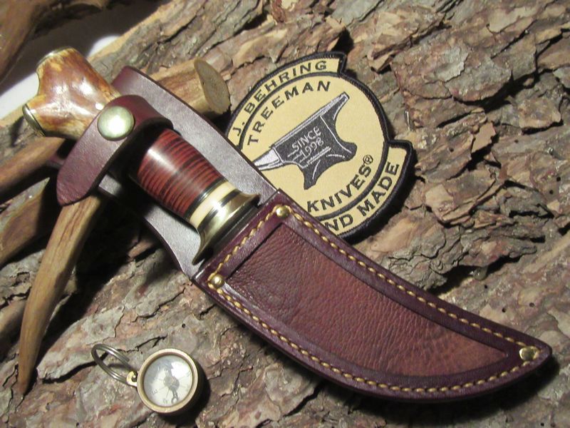 Treeman Hunter/ Skinner 4 1/2" Leather stag