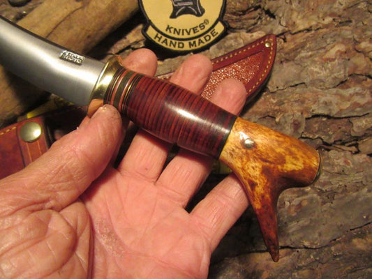 Treeman Handmade Deer & Trout Drop Tine Brass Butt Toad Skin