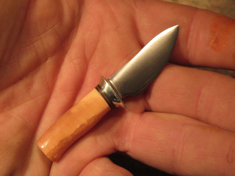 J. Behring Handmade Mini artifact Walrus Ivory semi Skinner