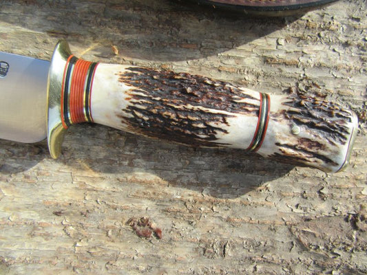 Treeman Sambar Stag/ Stag Hump Back Skull Fighter HD 8" Blade