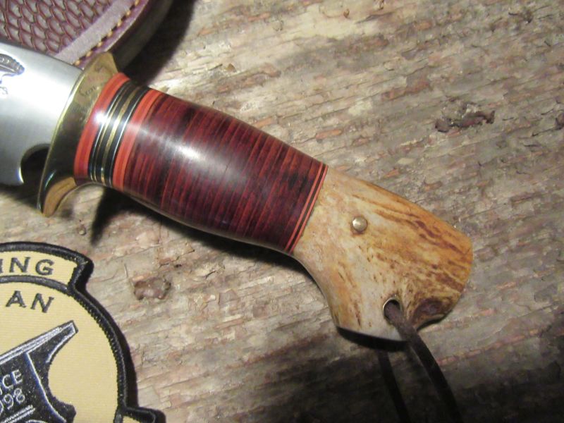 Treeman Woodcraft Hunter 5 1/2" Hand Forged Blade Horse Hide crotch Stag