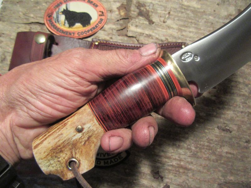 Treeman Woodcraft Hunter 5 1/2" Hand Forged Blade Horse Hide crotch Stag