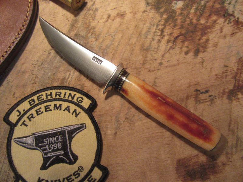 Treeman Montana Trout Knife Fossil Ivory Musk Ox butt cap