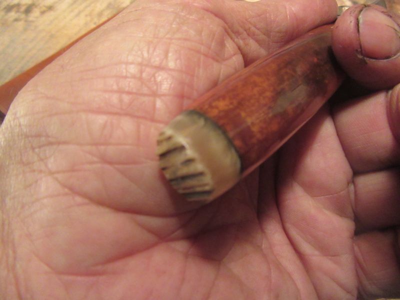 Treeman Montana Trout Knife Fossil Ivory Musk Ox butt cap