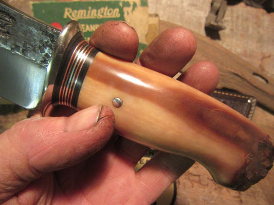 J.Behring Handmade Nesmonk Hammermark Fossil Ivory Sled Runner handle