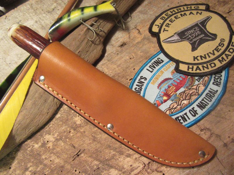 J.Behring Trout Knife Red Stag Musk Ox