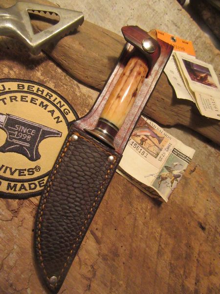 Montana Trout Knife Fossil Walrus Ivory Tip