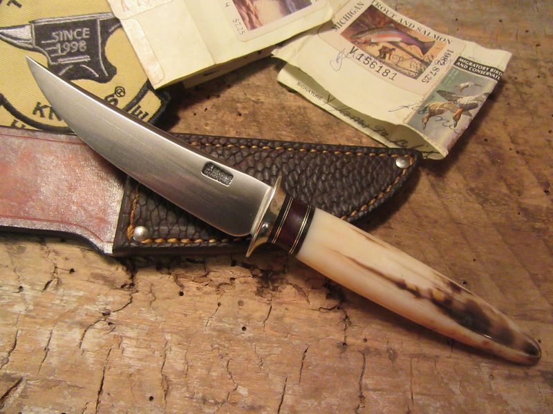 Montana Trout Knife Fossil Walrus Ivory Tip