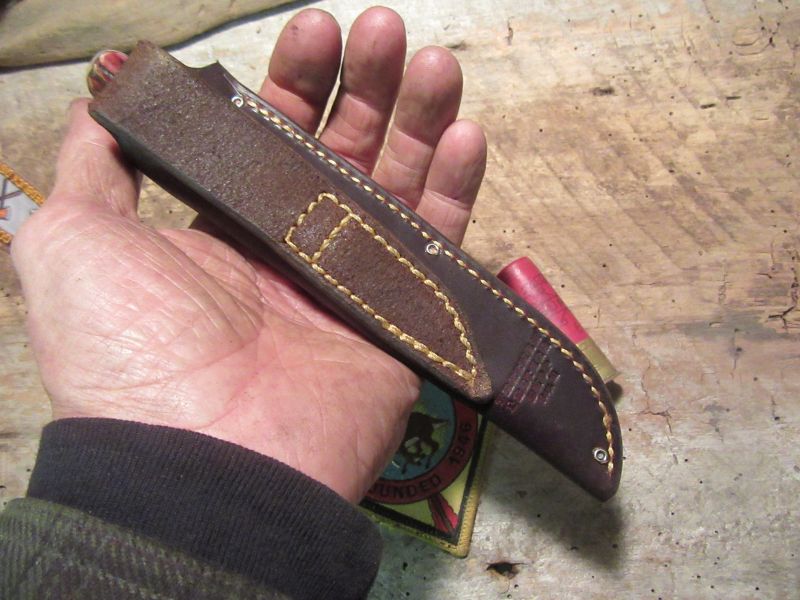 Montana Trout Knife Red Blood Sambar Stag Musk Ox Handle
