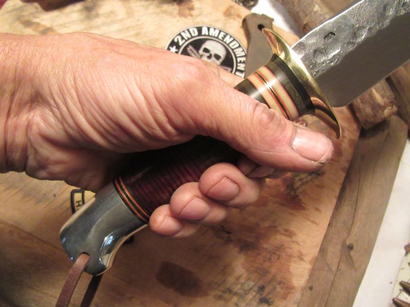 J. Behring Handmade 8" Hammermark Fighter Horsehide Aluminum