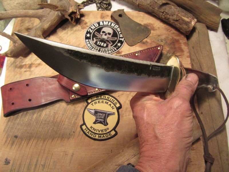 J. Behring Handmade 8" Hammermark Fighter Horsehide Aluminum