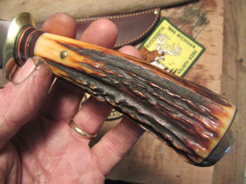 J. Behring Handmade Red Stag 5" Machinaw Hunter