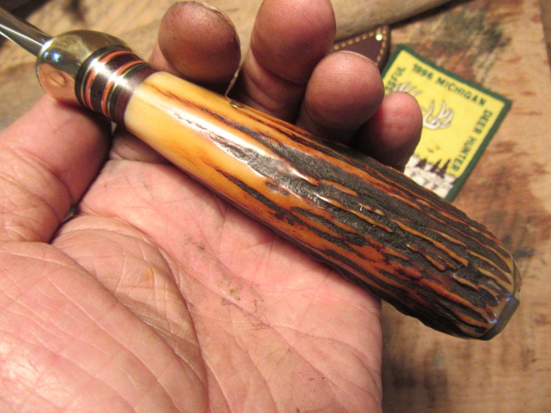 J. Behring Handmade Red Stag 5" Machinaw Hunter