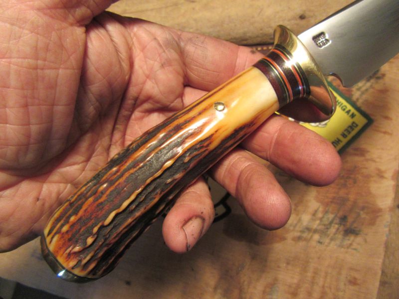 J. Behring Handmade Red Stag 5" Machinaw Hunter