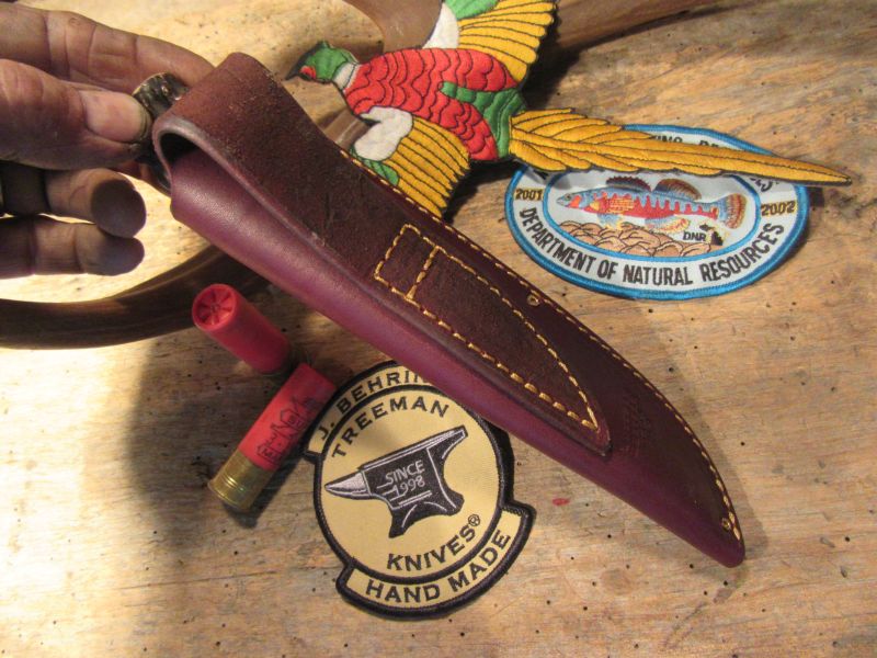 J. Behring Bird & Trout Knife Sambar Stag 4" Blade